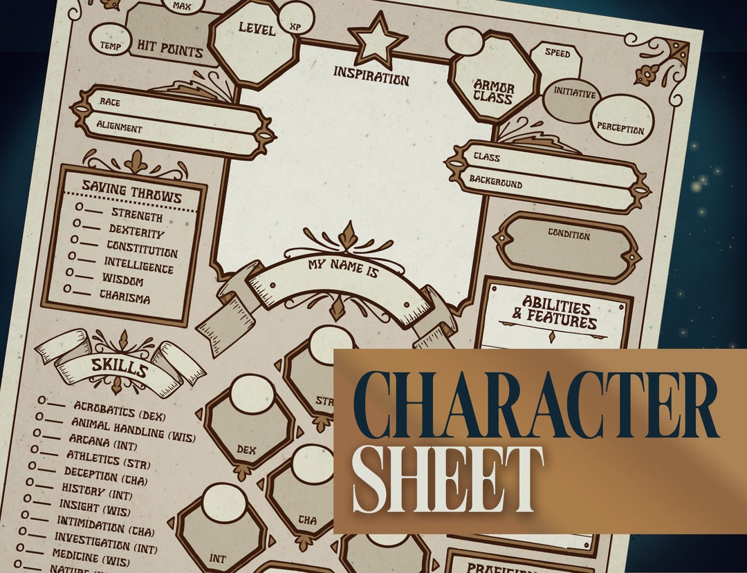 Dnd 5E Character Sheet Digital Download Editable in Canva - Etsy Australia