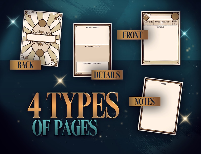 Dnd Spell Card Blank Templates: Editable RPG Spellbook (PDF) - Etsy