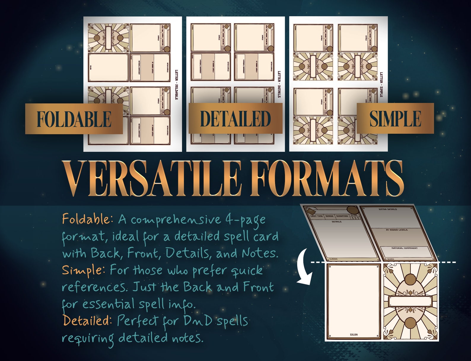 Dnd Spell Card Blank Templates: Editable RPG Spellbook (PDF) - Etsy