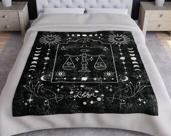 Libra Blanket, Zodiac Throw Blanket, Horoscope Blanket, Astrology Gift, Libra Gift, Celestial Blanket, Astrology Throw Blanket, Zodiac Gifts