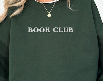 Embroidered Book Club Sweatshirt, Book Club Group Sweatshirts, Bookworm Sweatshirt, Bookish Crewneck, Librarian Gift, Book Lover Sweatshirt