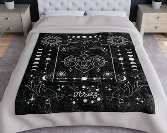 Aries Blanket, Zodiac Throw Blanket, Horoscope Blanket, Astrology Gift, Aries Gifts, Celestial Blanket, Astrology Blanket, Zodiac Gifts