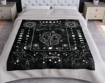 Gemini Blanket, Zodiac Throw Blanket, Horoscope Blanket, Astrology Gift, Gemini Gifts, Celestial Blanket, Astrology Blanket, Zodiac Gifts