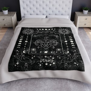 Aries Blanket, Zodiac Throw Blanket, Horoscope Blanket, Astrology Gift, Aries Gifts, Celestial Blanket, Astrology Blanket, Zodiac Gifts