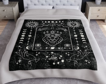 Leo Blanket, Zodiac Throw Blanket, Leo Horoscope Blanket, Astrology Gift, Leo Gifts, Celestial Blanket, Astrology Blanket, Zodiac Gifts