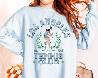 Los Angeles Tennis Club Sweatshirt Comfort Colors Sweatshirt Preppy Tennis Club Crewneck Tennis Lover Gift California Country Club Crewneck