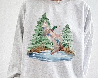 Retro Mallard Ducks Sweatshirt, Vintage 90s Duck Sweatshirt, Duck Lover Gift, Hunting Season Crewneck, Trendy Country Clothing