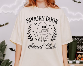 Spooky Book Club Shirt, Comfort Colors, Bookish Halloween Shirt, Horror Reader Shirt, Gothic Reader, Spooky Reading Shirt, Fall Books Shirt