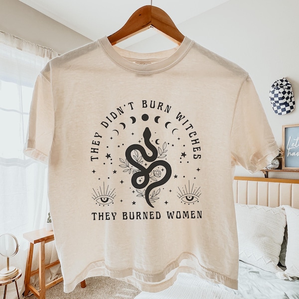Comfort Colors They Didn't Burn Witches They Burned Women Crop Top, Feminist Boxy Shirt, Reproductive Rights Shirt, Boxy Women's Rights Tee