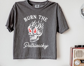 Burn The Patriarchy Crop Top, Reproductive Rights Boxy Tee, Feminist Crop Top, Pro Choice Crop Top, Women's Rights Crop Top, Feminist Gifts
