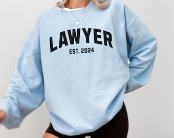 Custom Lawyer Sweatshirt, Law Student Gift, Law Student Crewneck, Lawyer Graduation Gift, Future Lawyer Gift, Law School Student Sweatshirt