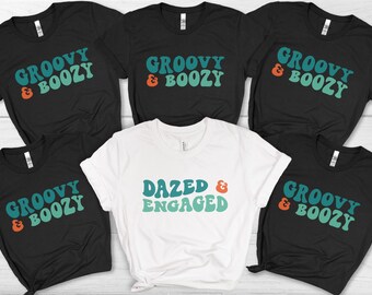 Dazed and Engaged, Groovy and Boozy, Bachelorette Party Shirts, Retro Bach Party Shirts, Bridal Party Shirts, 70s Themed Bachelorette, Disco