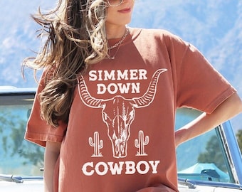 Comfort Colors Cowboy Shirt Nashville Tee Western Clothes Country Concert Shirt Western Graphic Tee Bull Skull Country Music Tee Cowboy Tee