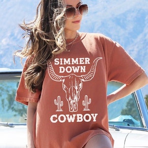 Comfort Colors Cowboy Shirt Nashville Tee Western Clothes Country Concert Shirt Western Graphic Tee Bull Skull Country Music Tee Cowboy Tee