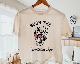 Burn The Patriarchy Crop Top, Reproductive Rights Boxy Tee, Feminist Crop Top, Pro Choice Crop Top, Women's Rights Crop Top, Feminist Gifts