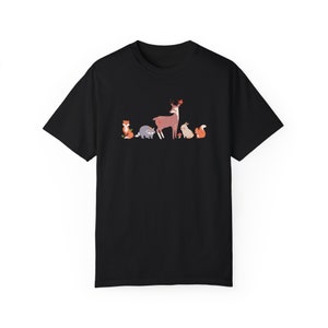 Forest Animals Shirt, Respect Local Wildlife, Cottagecore Shirt, Granola Girl, Woodland Creatures, Forestcore Clothing, Comfort Colors Shirt Black