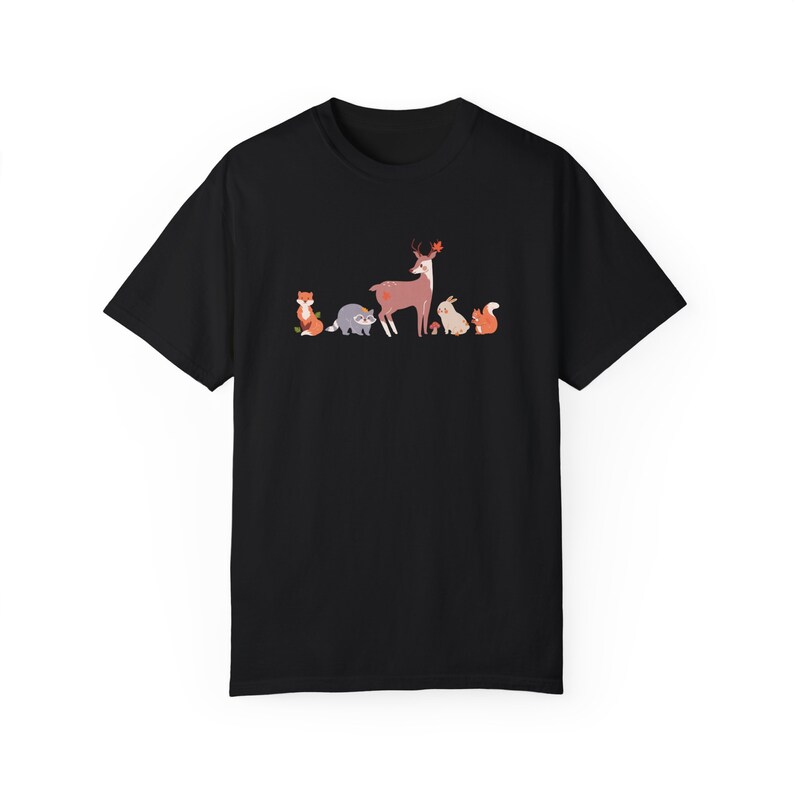 Forest Animals Shirt, Respect Local Wildlife, Cottagecore Shirt, Granola Girl, Woodland Creatures, Forestcore Clothing, Comfort Colors Shirt Black