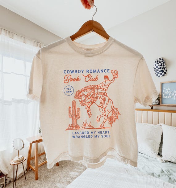 Cowboy Romance Book Club Crop Top, Western Book Lover, Smut Boxy T-Shirt, Cowboy Bookish Crop Top, Romance Reader, Western Books Crop Top