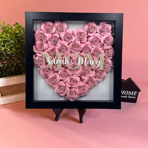 Photo Flower Shadow Box - Personalized Heart Frame Gift