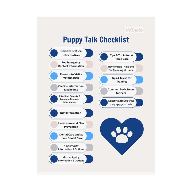 Puppy Care Guide Poster | Veterinary Clinic Educational Tool image 5