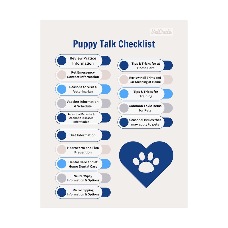 Puppy Care Guide Poster | Veterinary Clinic Educational Tool image 1
