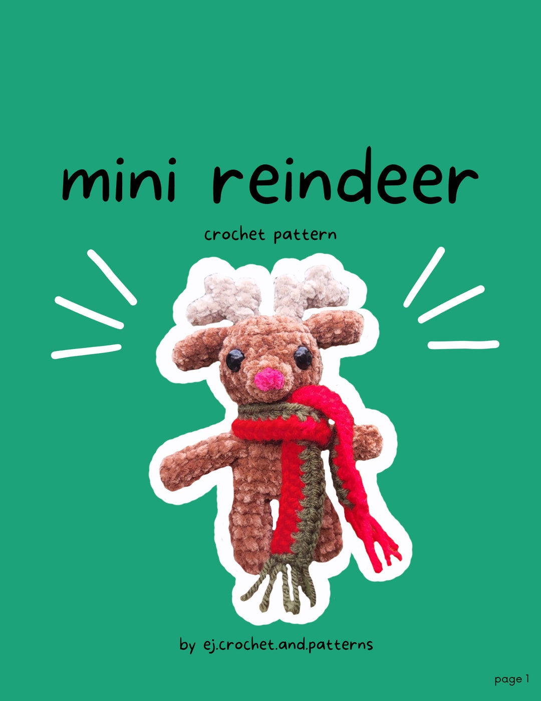 Mini Reindeer DIGITAL Crochet Pattern - Etsy
