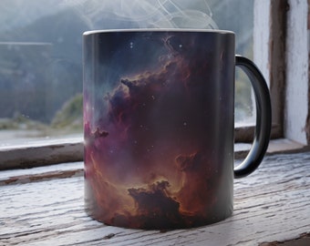 Galaxmugg, färgförändrande universumskaffemugg, himmelsk kopp, present till rymdälskare, stjärnhimmelmugg, rymdtemapresenter, rymdmugg, yttre rymden