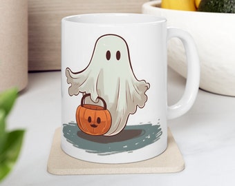 Söt spök-Halloweenmugg, Halloweenkopp, Bu-pumpa-mugg, Halloweenmugg, Spökälskaremugg, Halloweenhöstmugg, Halloweenpresenter,