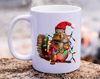 Julmugg med ekorreljus, julklapp, julmugg, rolig julmugg, god julmugg, rolig kaffemugg, julfestmugg