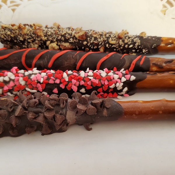 Chocolate Covered Pretzel Rods Etsy