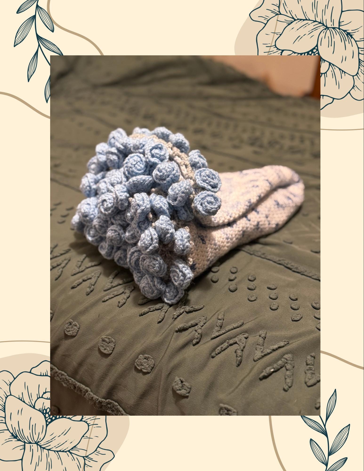 Handmade Crochet Rose Blanket