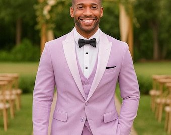 メンズ ピンク 3ピーススーツ – スリムフィット 結婚式・フォーマル