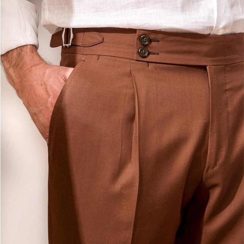 Men Brown Trouser Gurkha Cotton Pant Wedding Pant Men Business - Etsy