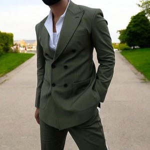 Men’s 2 Piece Suits, Double Breasted Blazer, Slim Fit Wedding Suit for Men, Stylish Suit for Men, Prom Suit for Men, Bespoke Suit for Men