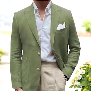 Men’s Jackets, Luxe Green Coat, For Wedding Groom Jackets, And Business Coat, Men 2 Button Fashion Blazer, Christmas Blazer