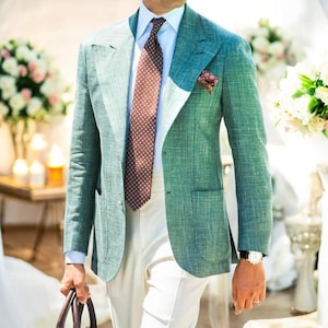 Men’s jackets Green, For Wedding, Luxe Tailoring Coat, Dinner Prom Wear Jackets, Two Button Classic Blazer, For Christmas
