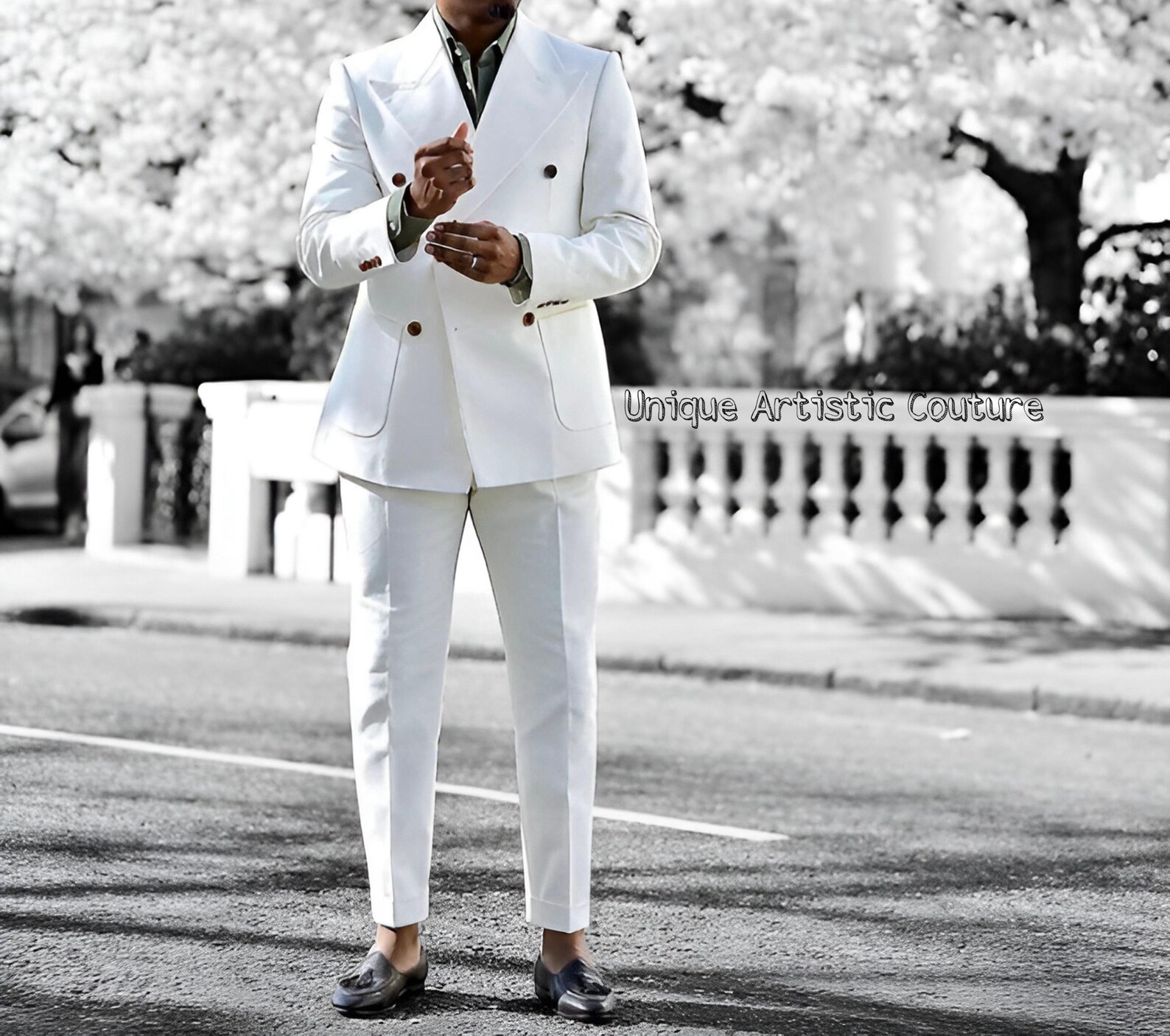 Premium White 2PC Suit