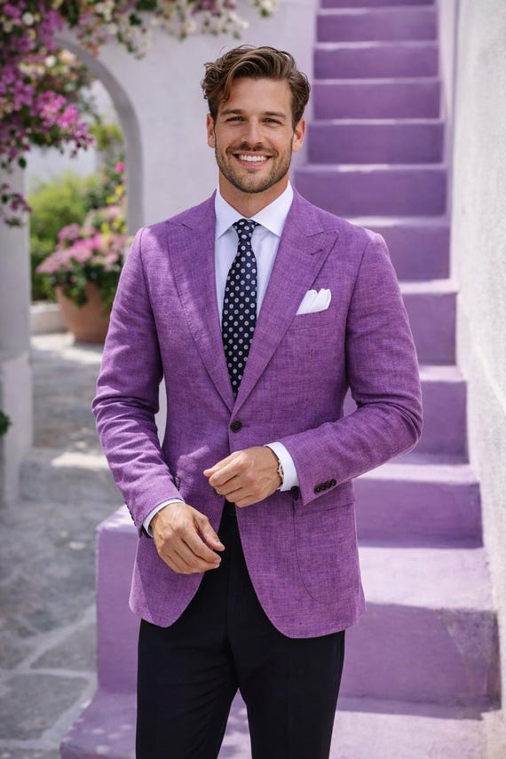 fitted lace wedding dress Purple Velvet Suit  StudioSuits