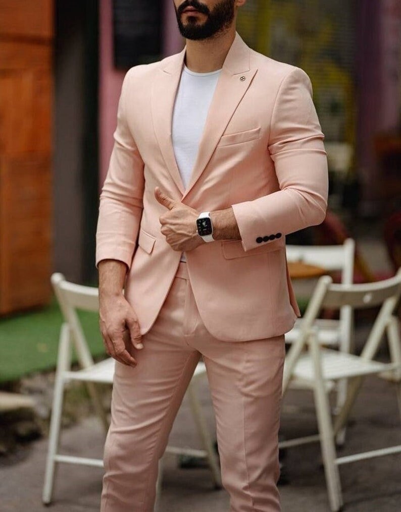 Mens Luxurious Suits Peach Suits for Men Wedding Dinner Suits Etsy