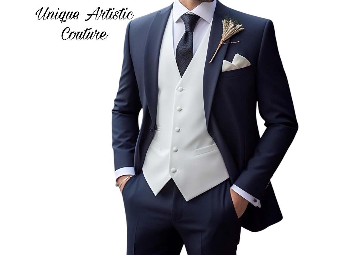 Luxury Suits Premium Navy Blue Suits for Men Classic Elegance for