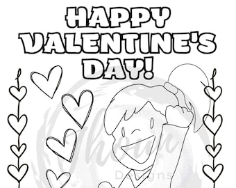Girl Valentine's Day Coloring Page Martial Arts