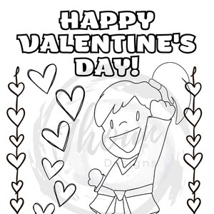 Girl Valentine&#39;s Day Coloring Page Martial Arts