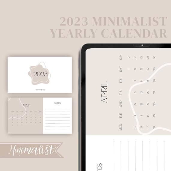 2023 minimalist digital planner, aesthetic, planner, twelve months, collage, 2023, calendar, printable