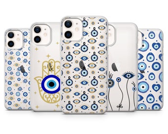 Evil Eye Phone Case Greek Luck Amulet Cover for iPhone 17 Pro Max, 16e, 15, 14, 13 & Samsung S26 Ultra, S25 FE, A57, A56, Pixel 10, 9A