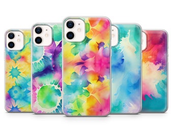 Tie Dye phone case, Colourful Abstract Cover for iPhone 15 Pro Max, 14 Plus, 13, 12, 11, XR, XS & Samsung S23, S22, A54, A53, Pixel 8, 7