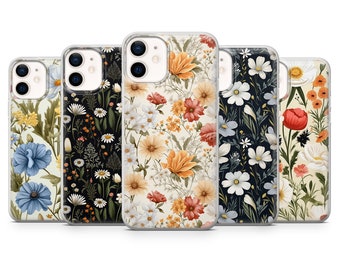 Wild Flowers Phone Case Floral Cottagecore Cover for iPhone 17 Pro Max, 16e, 15, 14, 13 & Samsung S26 Ultra, S25 FE, A57, A56, Pixel 10, 9A