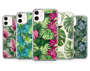 Tropical Leaves Phone Case Monstera Cover fit for iPhone 17 Pro Max, 16e, 15, 14, 13 & Samsung S26 Ultra, S25 FE, A57, A56, Pixel 10, 9A