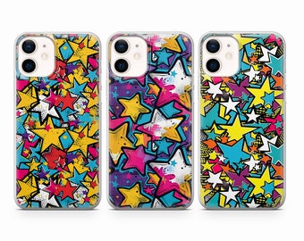 Star Phone Case Pop Art Funky Cover for iPhone 17 Pro Max, 16e, 15, 14, 13 & Samsung S26 Ultra, S25 FE, A57, A56, Pixel 10, 9A