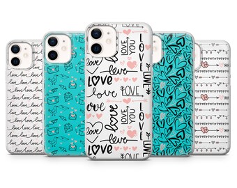 Love Phone Case Romantic Heart Cover fit for iPhone 17 Pro Max, 16e, 15, 14, 13 & Samsung S26 Ultra, S25 FE, A57, A56, Pixel 10, 9A