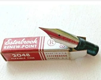 1 -  Esterbrook Duracrome Fountain Pen Nib - 2048 Mint Box- Fine Renew (NOS)